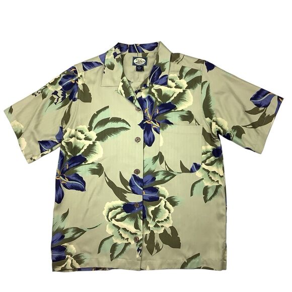 Vintage Tommy Bahama Silk Button Up Short Sleeve Floral Shirt Top Women Size XS - Picture 1 of 12